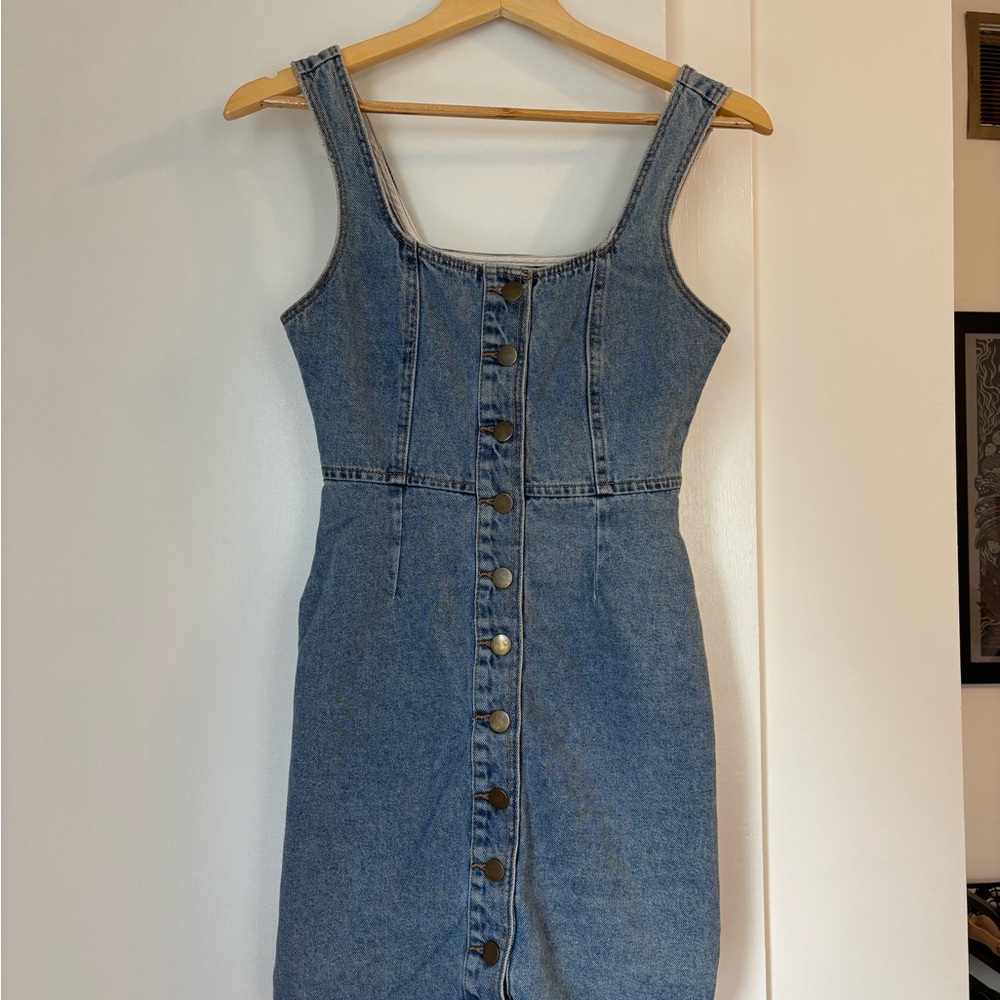 Women's Blue Denim Button-Down Dress